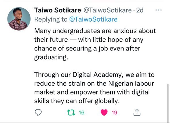 Taiwo Sotikare Tweet 2