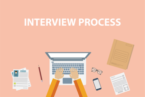 Picture with the text "interview process"